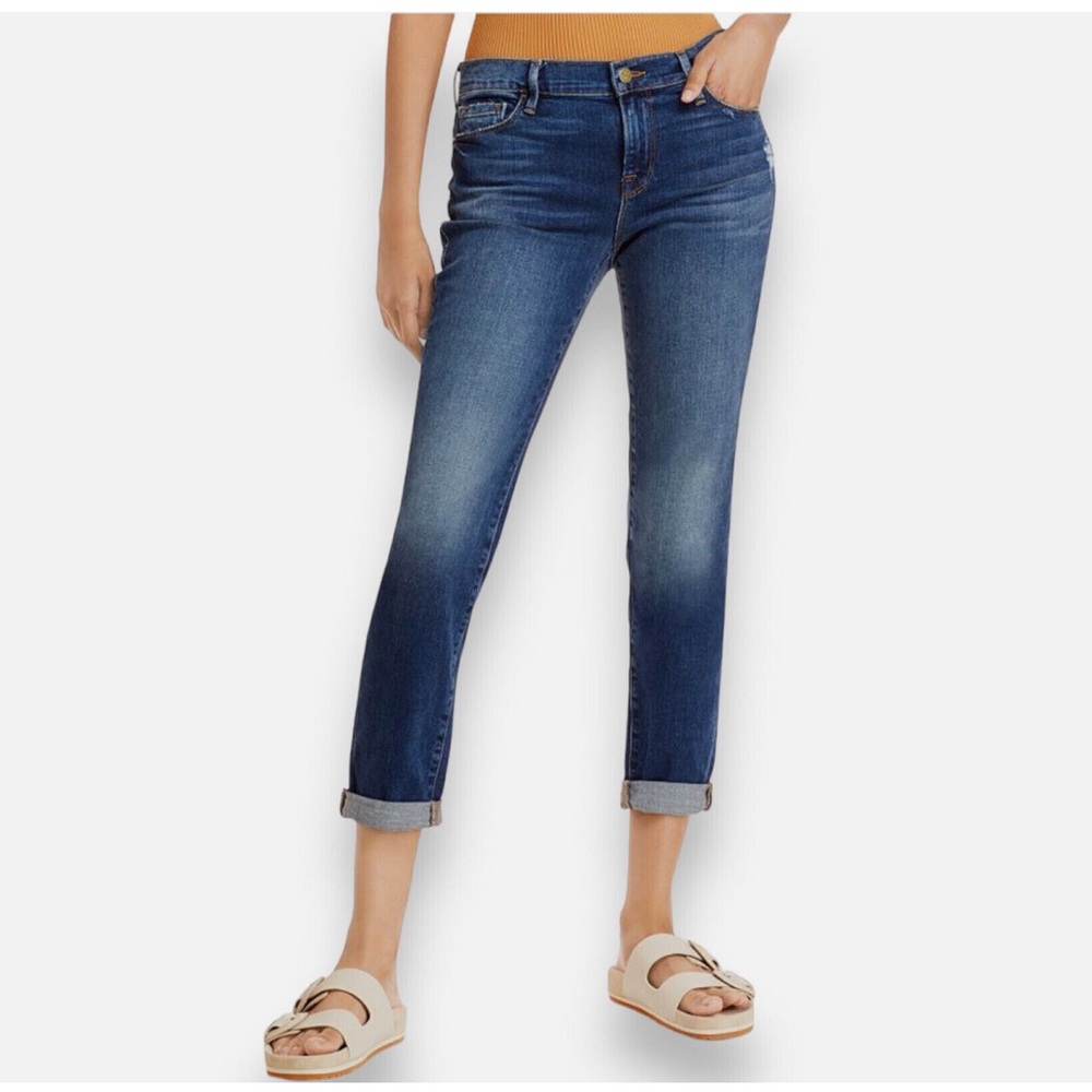 FRAME Le Garcon Crop Boyfriend Slim Leg Mid Rise Jeans Kinmount Wash